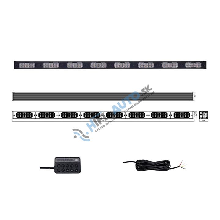 LED alej vodeodolná (IP67) 12-24V, 96x LED 1W, oranžová 1231mm, d.o., ECE R65
