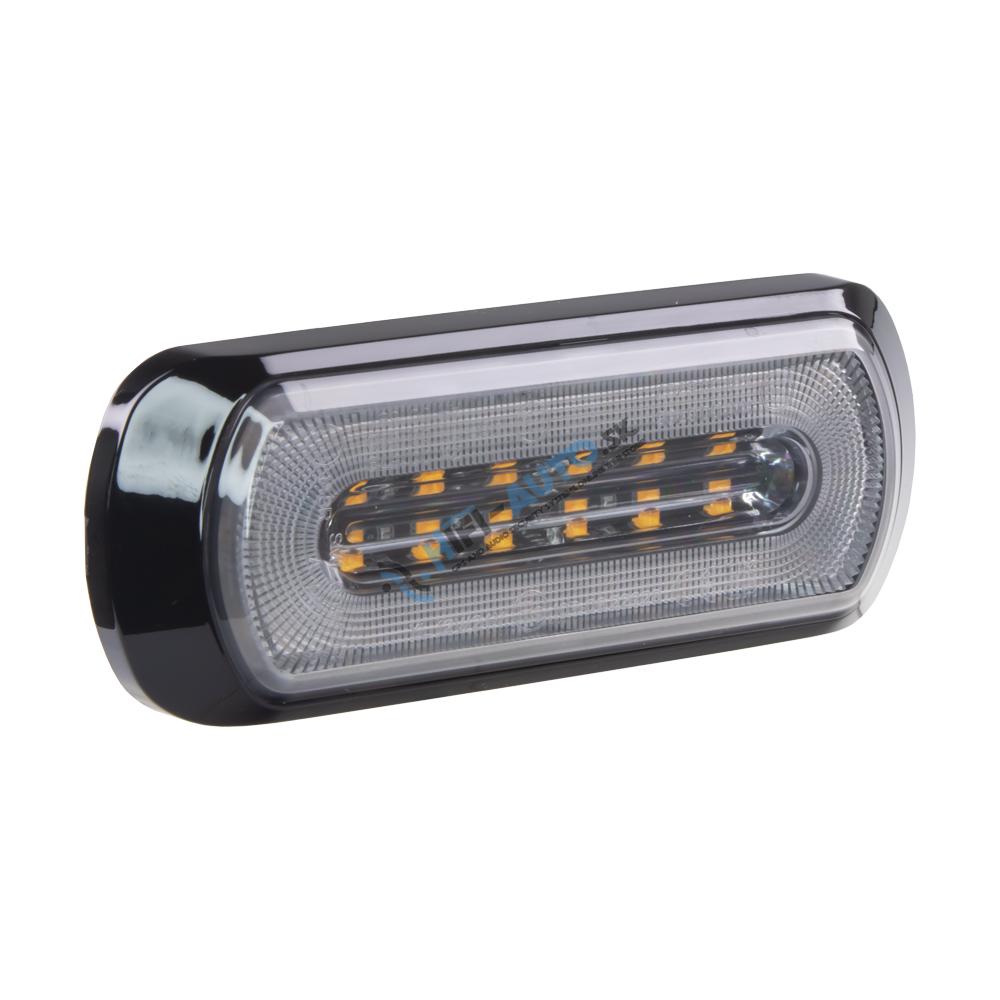 Pozičné a výstražné LED svetlo vonkajšie, oranžové, 12-24V, ECE R65