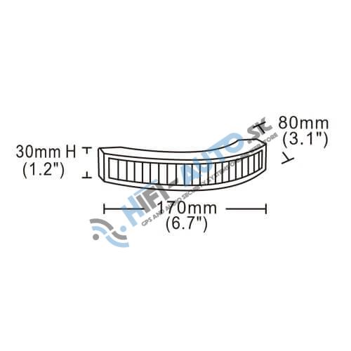 Výstražné LED svetlo vonkajšie, 12-24V, 12x3W, červené, ECE R10