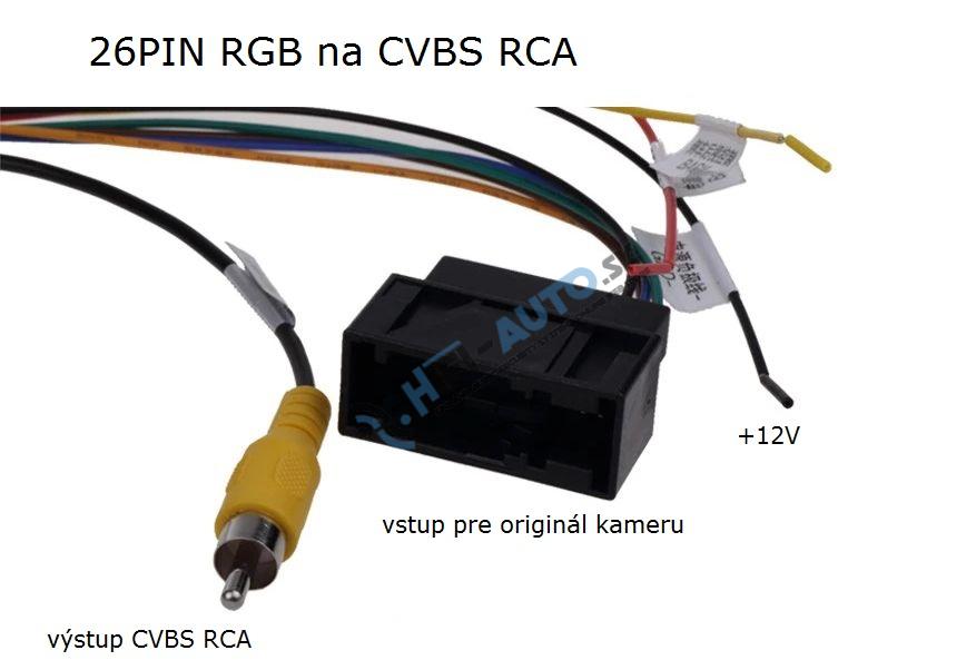 Adaptér na pripojenie originálnej kamery VW RGB - RCA