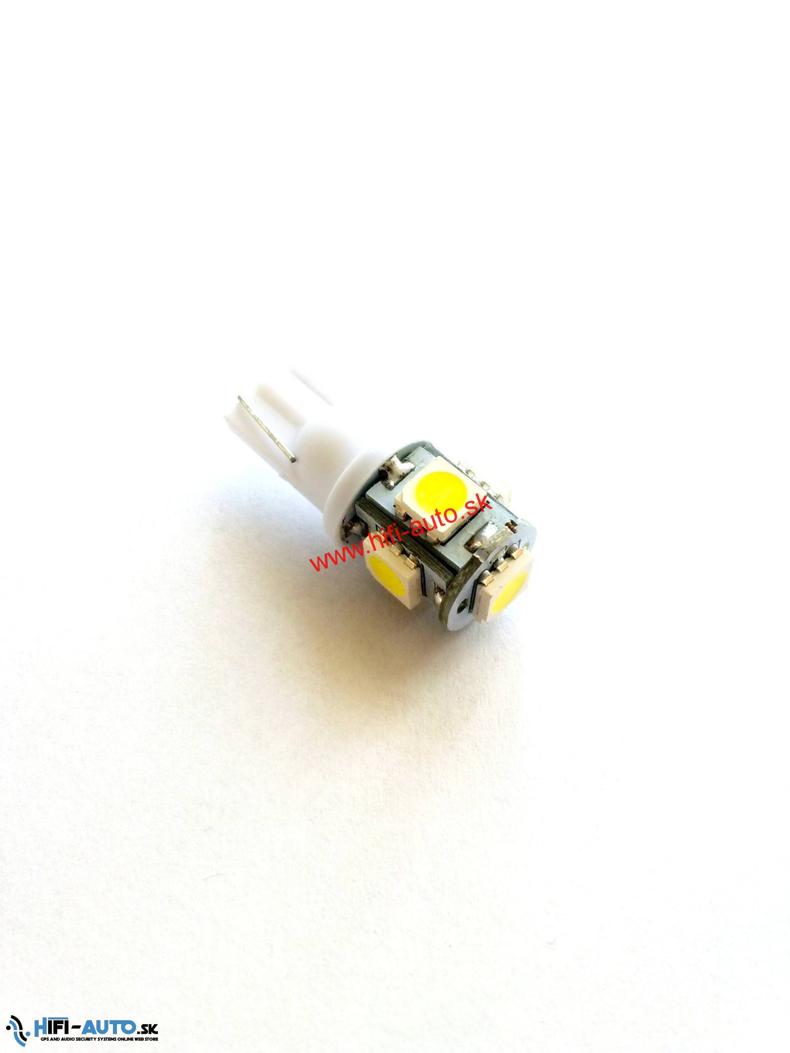 Autožiarovka T10, 5xled, biela, 5050 SMD