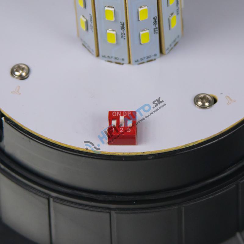 LED maják, 12-24V, modrý magnet, 80x SMD5050, ECE R10