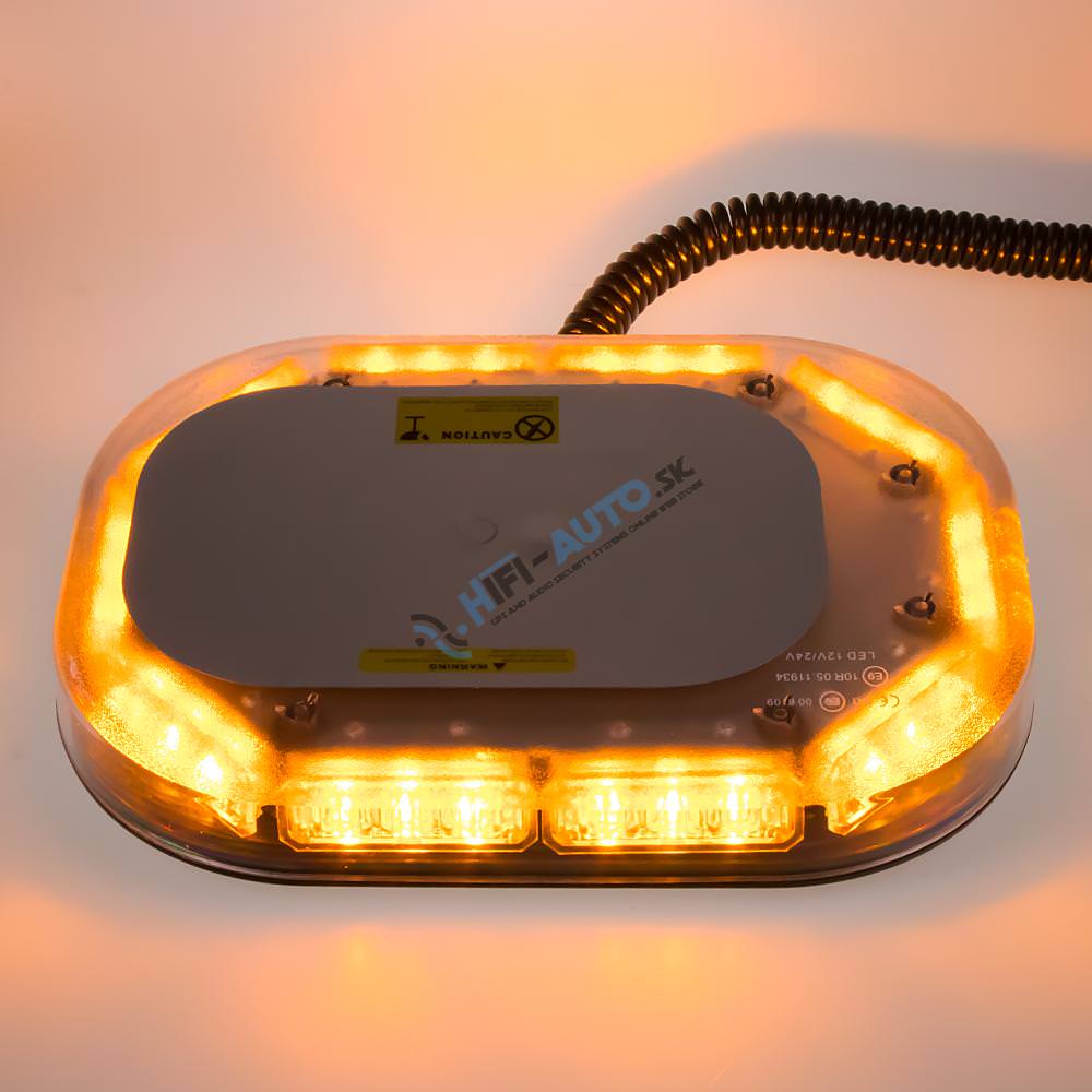 Rampa oranžová, 30LEDx3W, magnet, 12-24V, 260 mm, ECE R65
