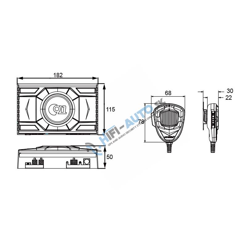 Profesionálny výstražný systém s mikrofónom 100W, ECE R10