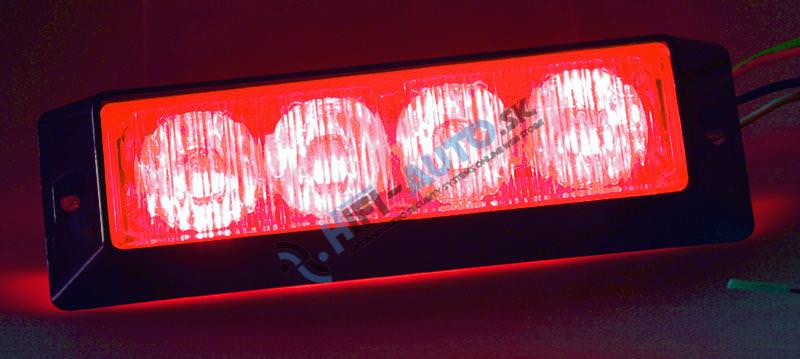 PROFI výstražné LED svetlo vonkajšie, 12-24V, červené