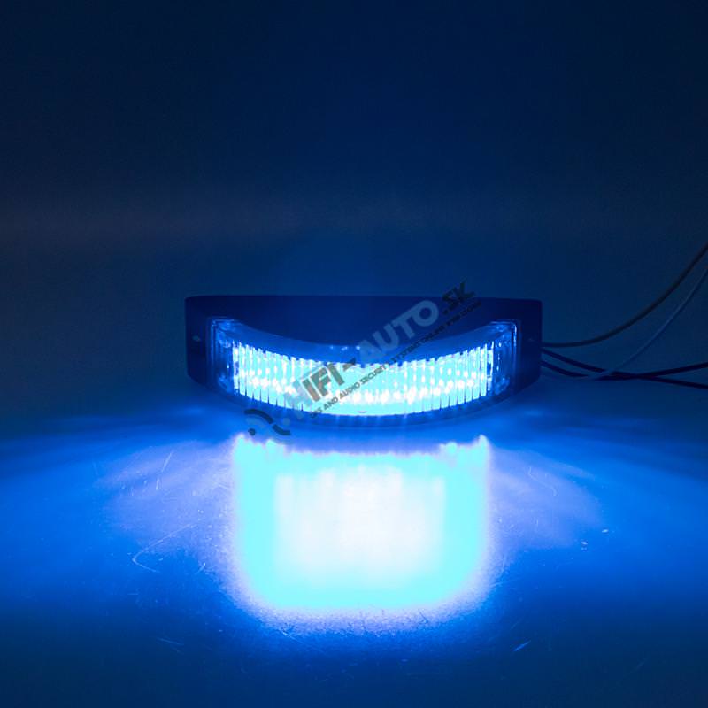 Výstražné LED svetlo vonkajšie, modré, 12-24V