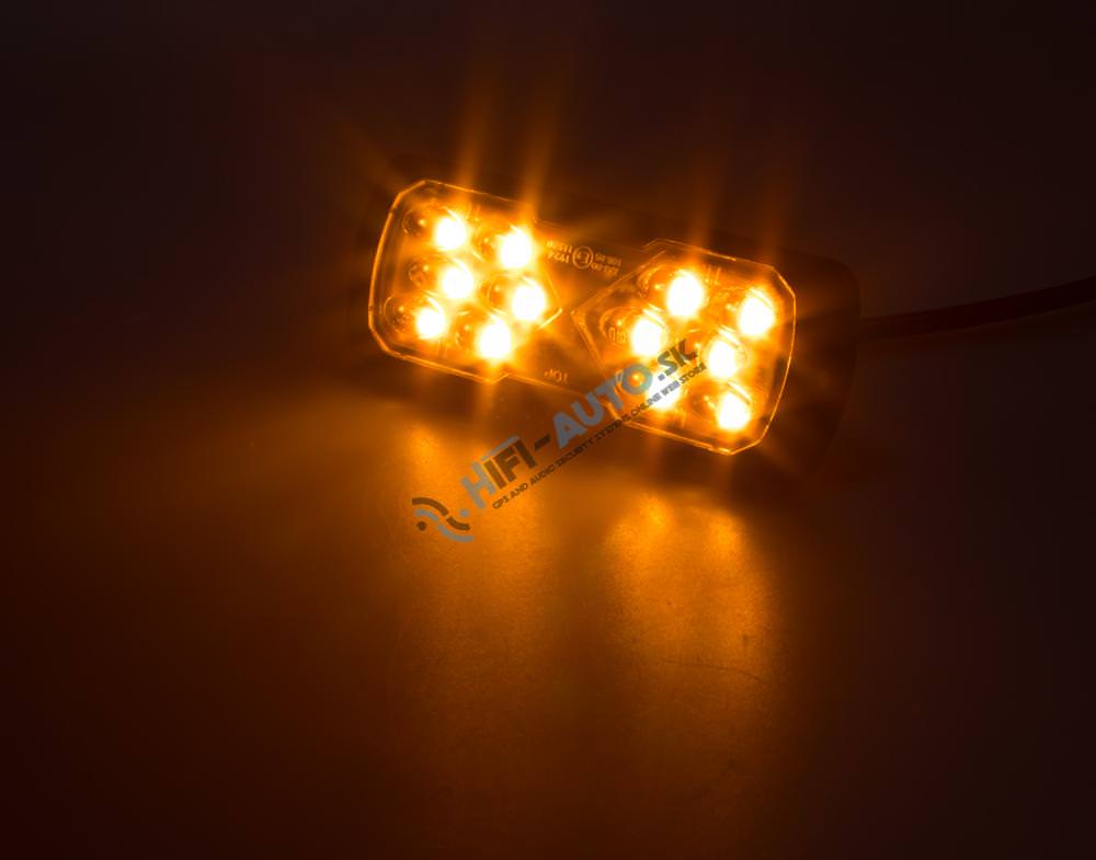 PROFI LED výstražné svetlo 12-24V 11,5W oranžové, ECE R65 114x44 mm