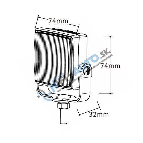 Výstražné LED svetlo vonkajšie, oranžové, 12/24V, ECE R65