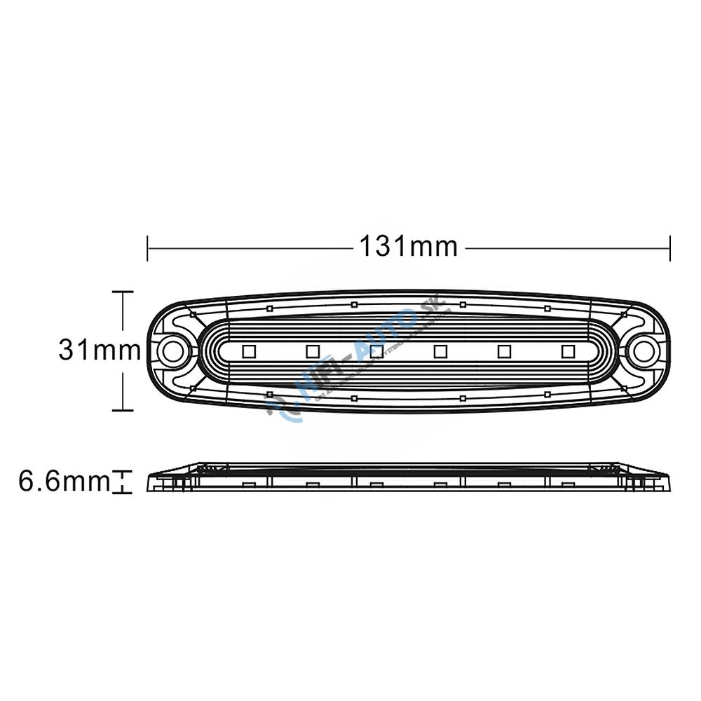 PREDATOR Ultra Slim 6x5W LED, 12-24V, modrý, ECE R65