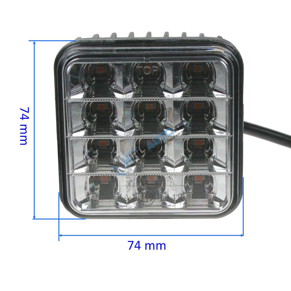 PREDATOR vonkajší, 10-30V, 12x2W SMD LED, oranžový, 74x74x38 mm, ECE R65