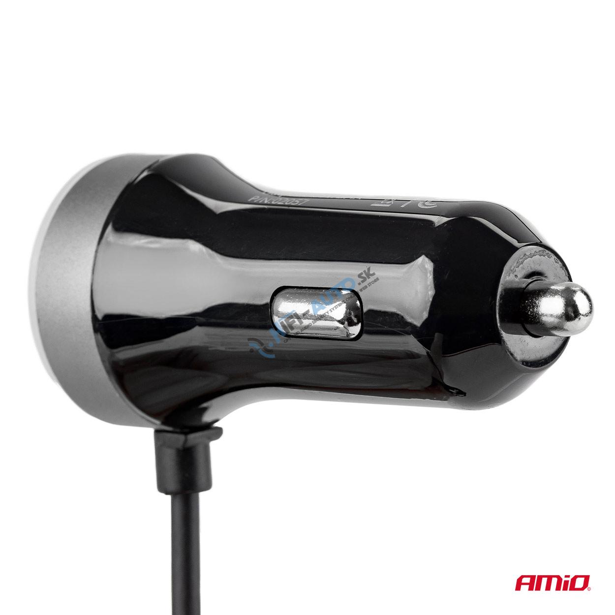 Nabíjačka do auta 12/24V Micro C + 2x USB 2.4A PCH PRO-3