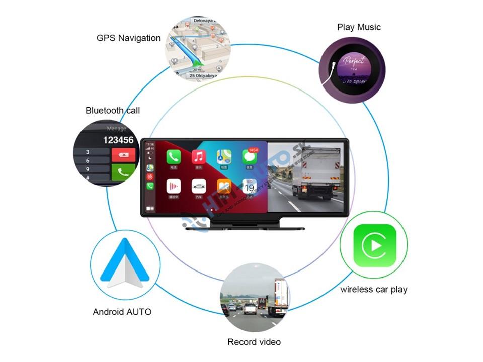 Monitor 10,26" s Apple CarPlay, Android auto, Bluetooth, DUAL DVR