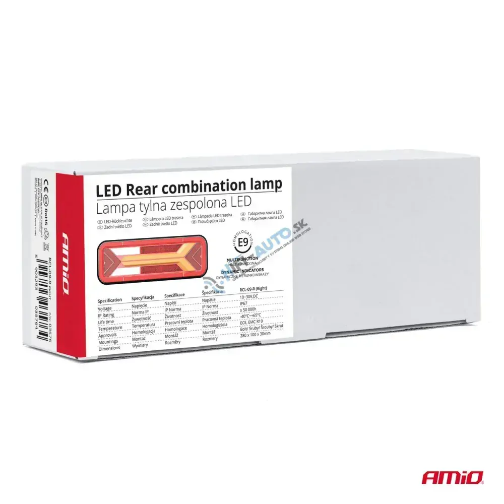 Svetlo zadné združené LED dynamické PRAVÉ RCL-09-R