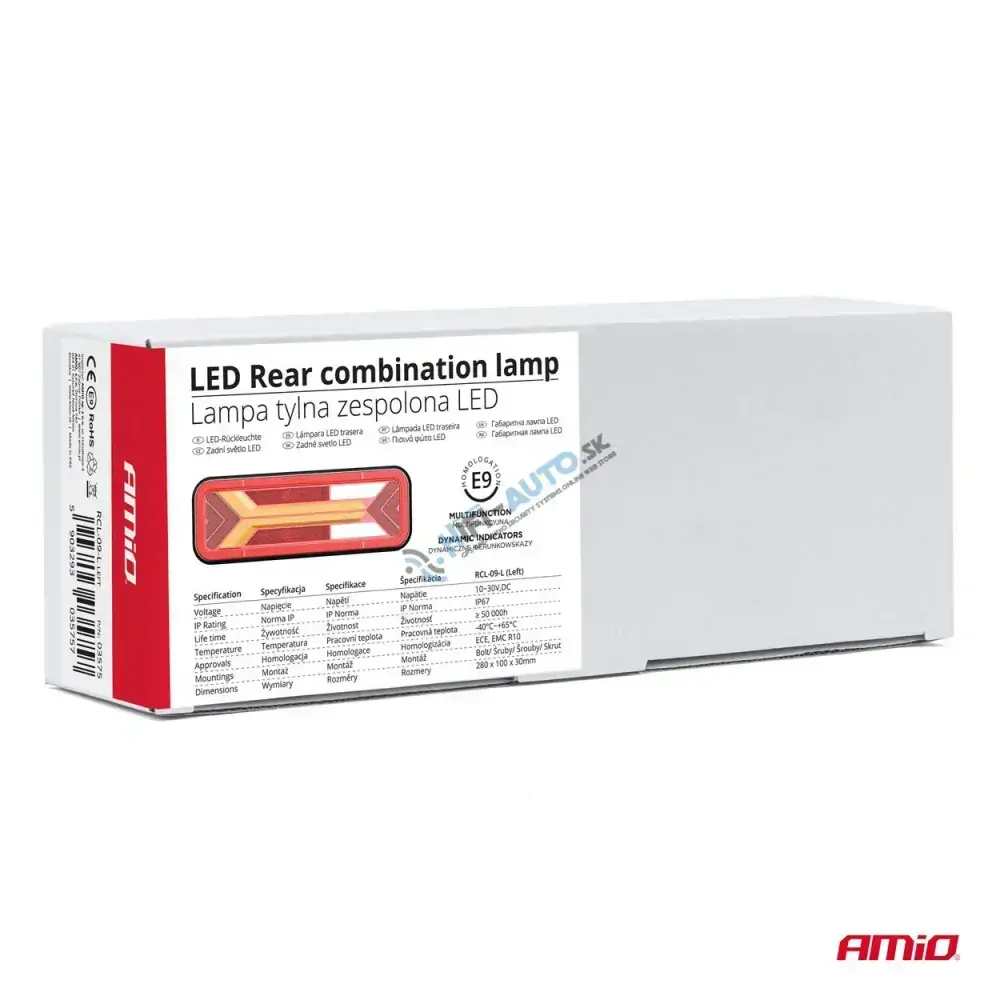 Svetlo zadné združené LED dynamické vľavo RCL-09-L 