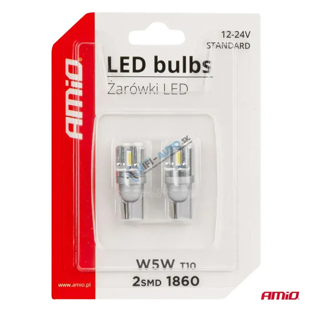 LED žiarovka STANDARD T10 W5W 2x1860 SMD White 12V/24V