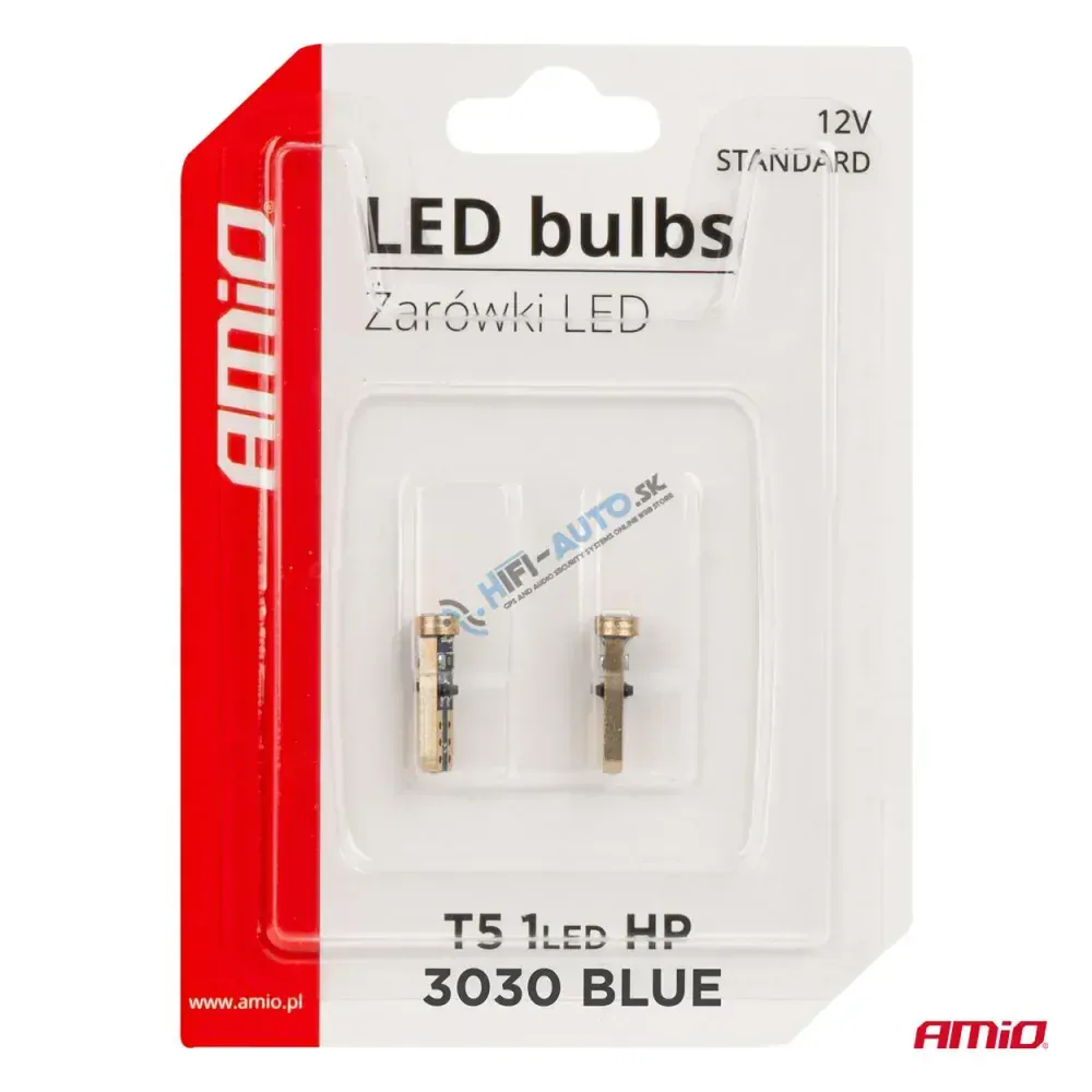 LED žiarovka STANDARD Blue T5 12V 3030 1LED HP