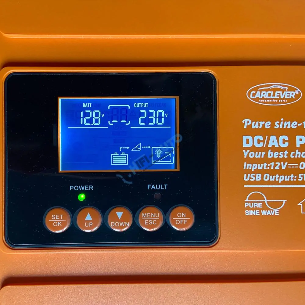 Sínusový menič napätia z 12/230V, 1200W/displej