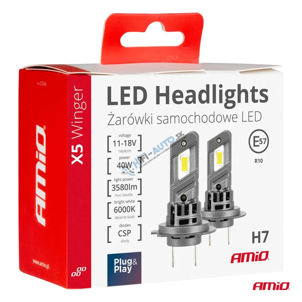 LED prestavbová sada H7 6000K max 40W X5-series WINGER 