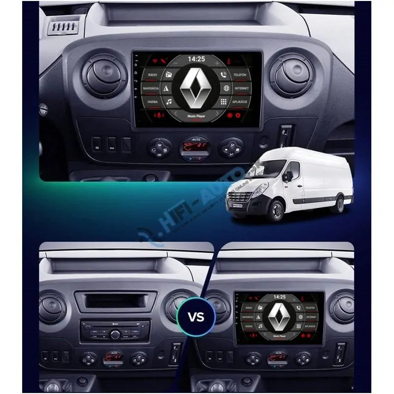 ANDROID 14 Renault Master, Opel Movano, Nissan NV400 2010+ autorádio