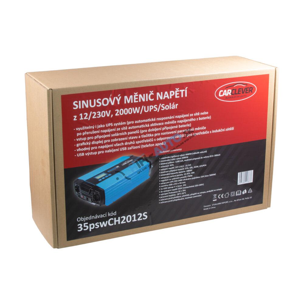 Sínusový menič napätia z 12/230V, 2000W / UPS /
