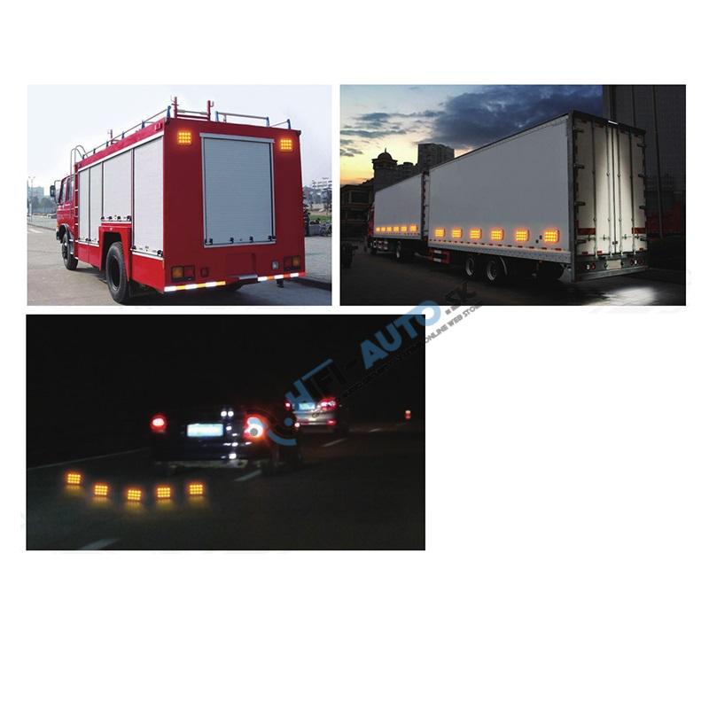 LED výstražné svetlo, oranžové, ECE R10, R65, set 2ks