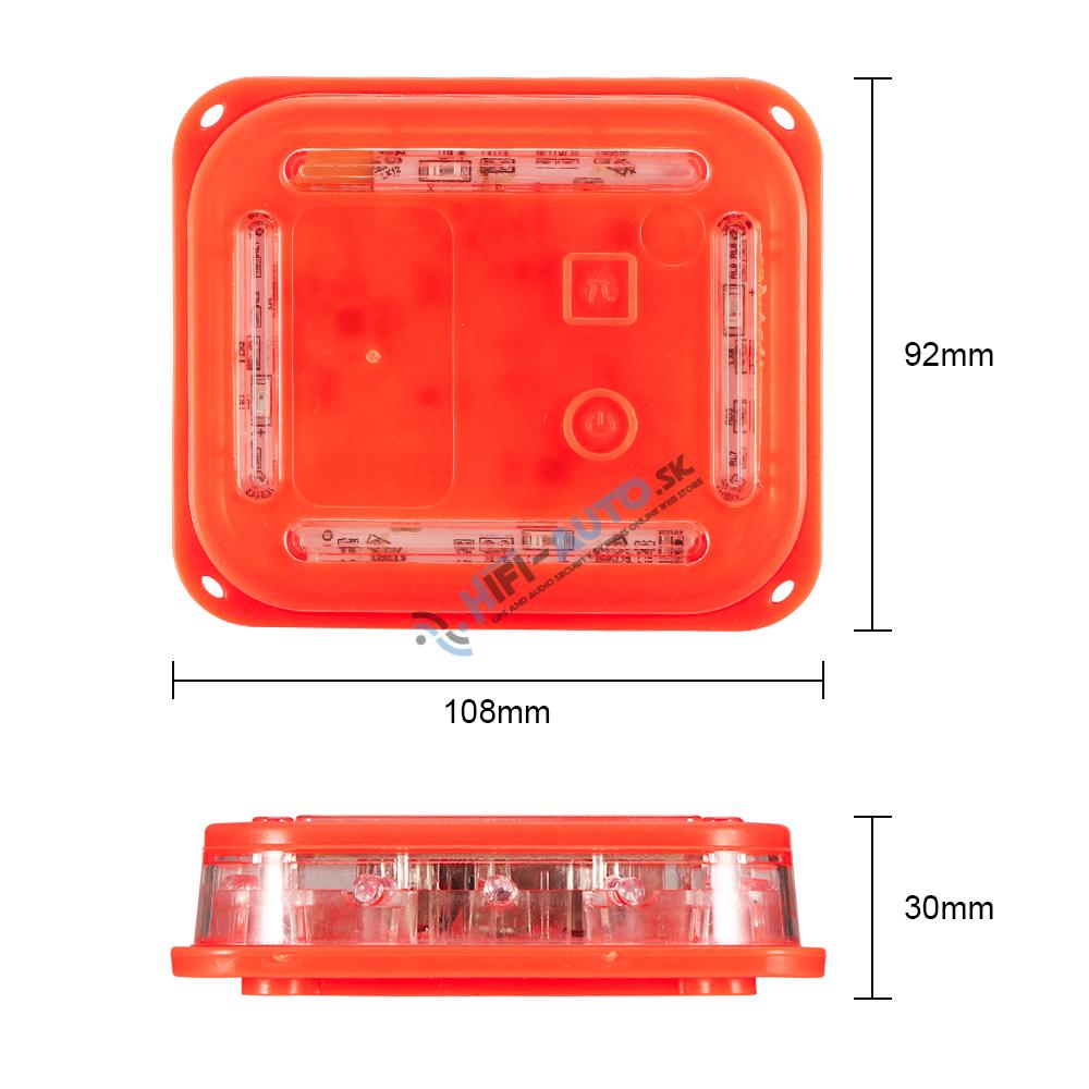 LED výstražné svetlo 16LED, oranžové, set 6ks