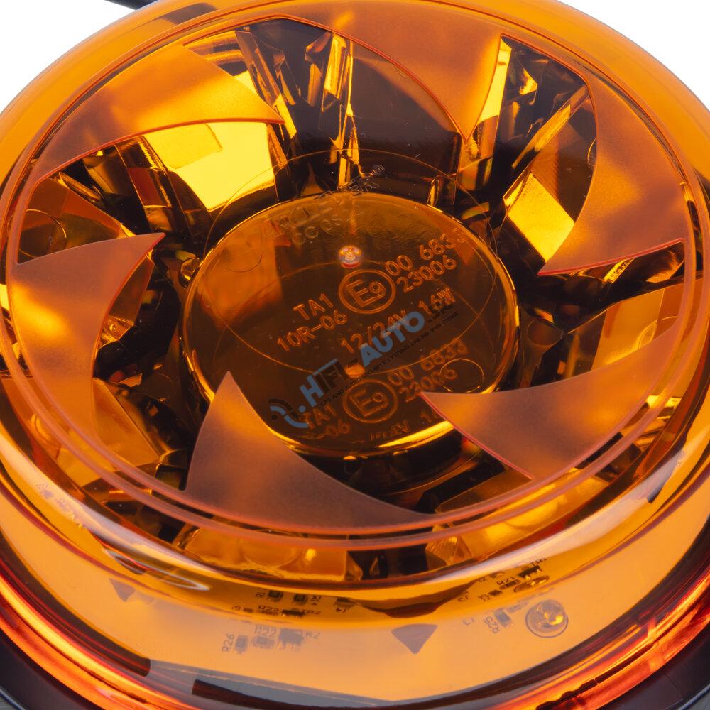 LED maják, 12-24V, 16x1W oranžový, fix, ECE R65 