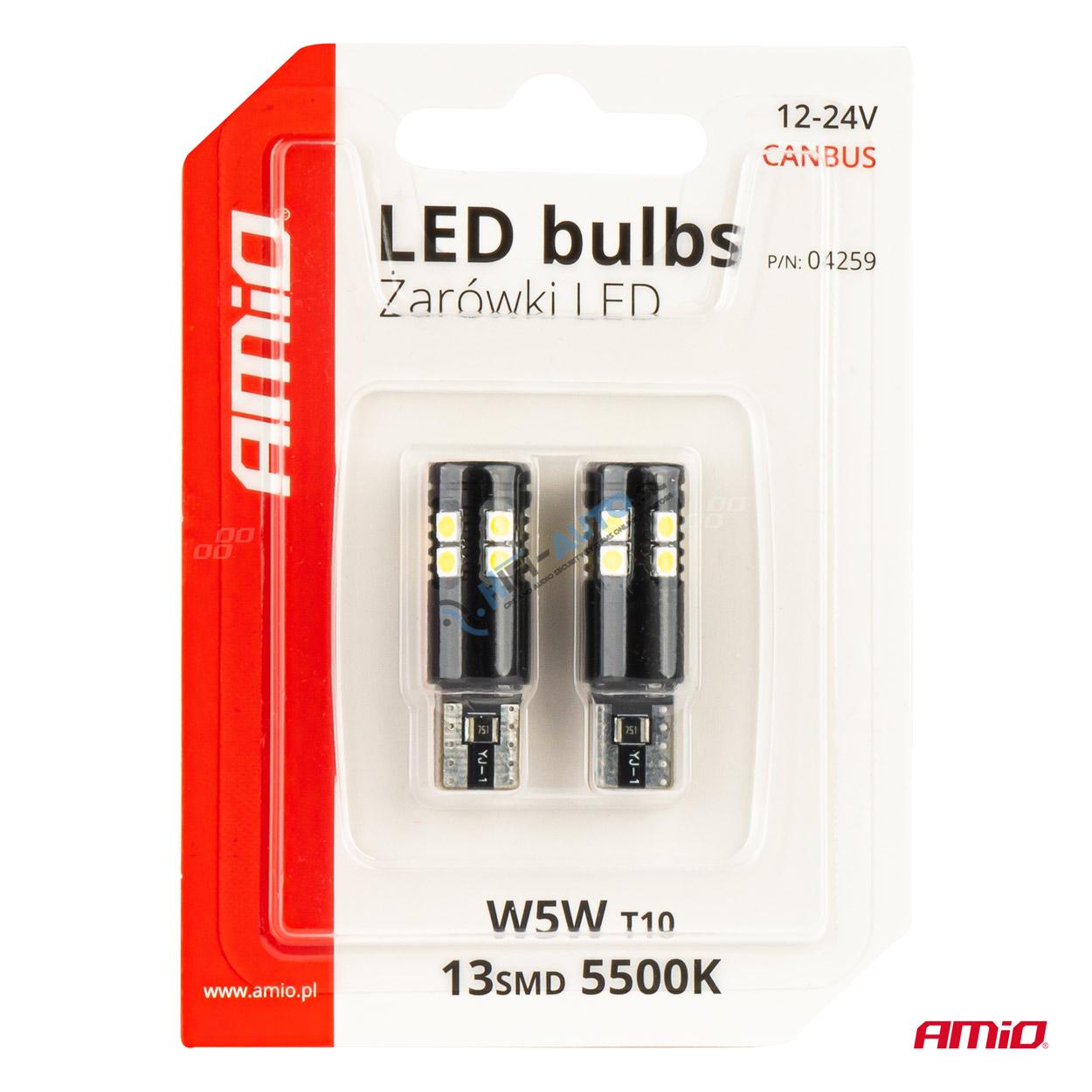 LED žiarovka CANBUS T10 W5W 13SMD 3030 White 12V/24V