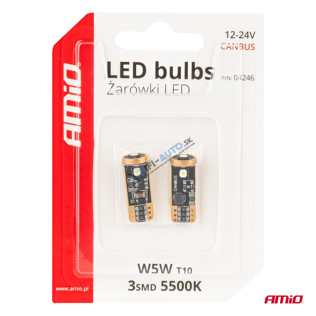 LED žiarovka CANBUS T10 W5W 3SMD 3838 White 12V/24V
