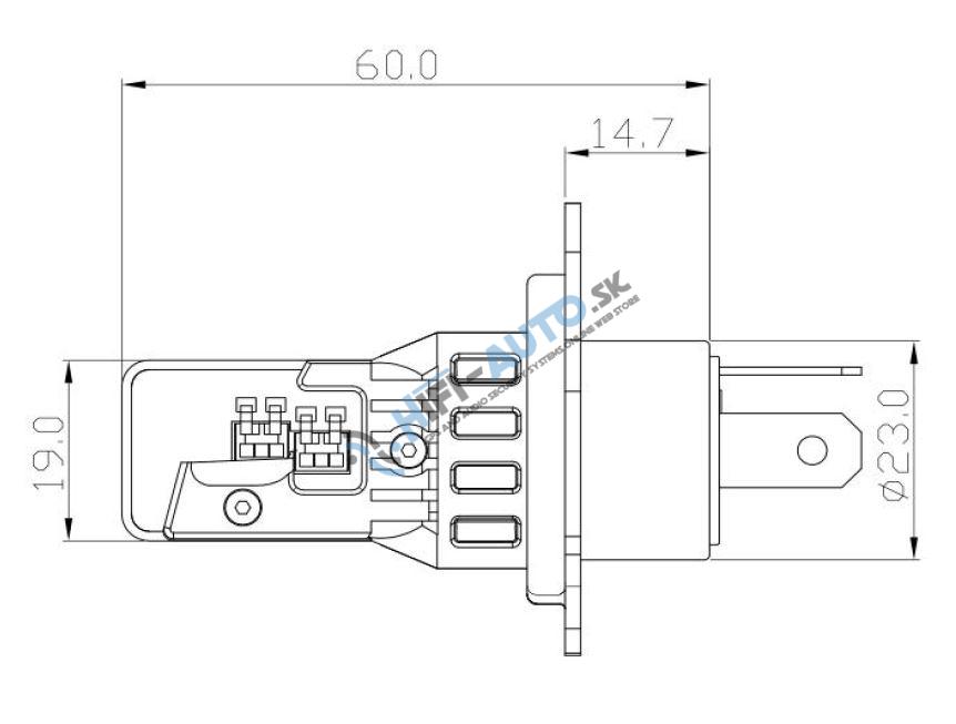 V22 TST LED H4 biela, 12/24V, 6000LM