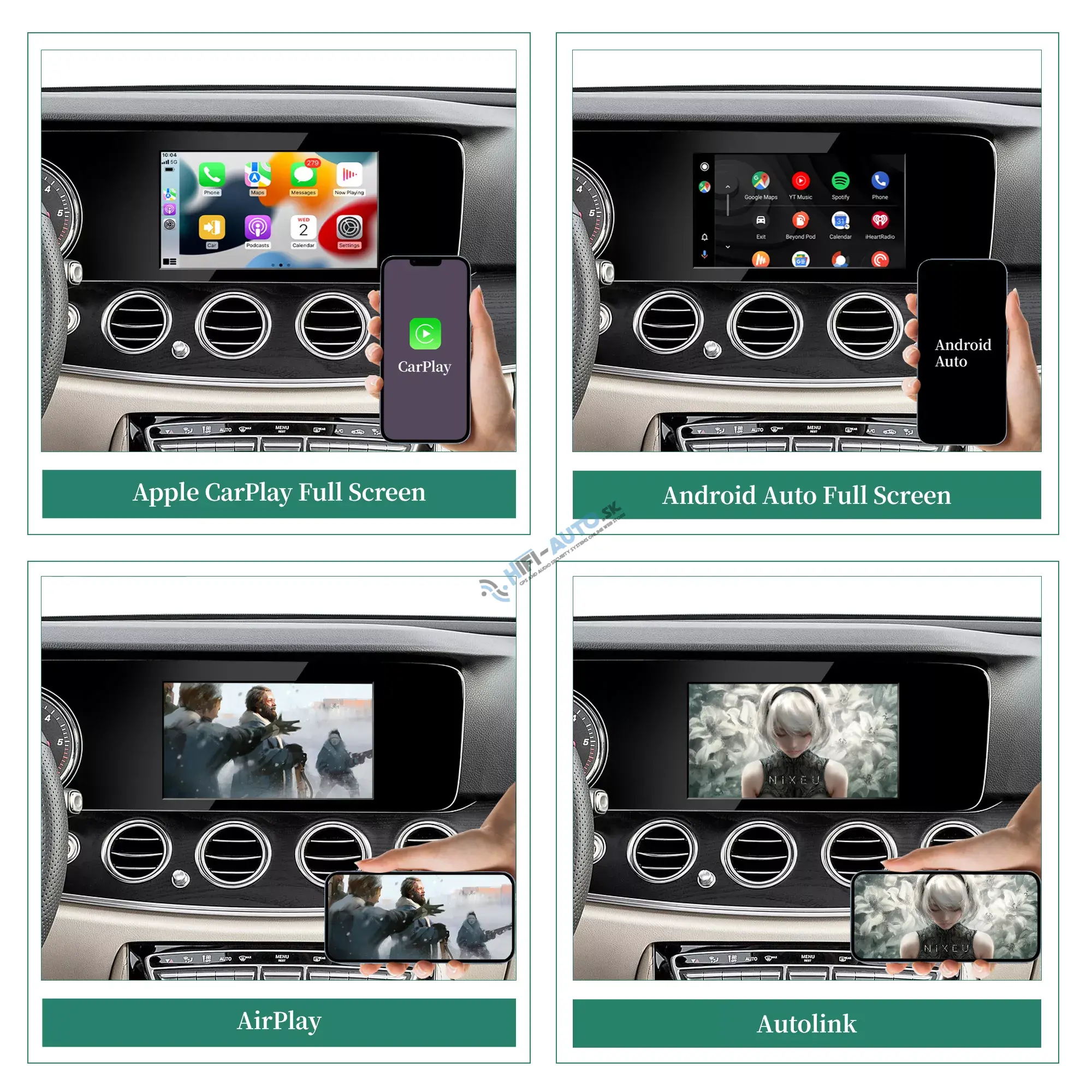 Android Auto + CarPlay + Android pre Mercedes E