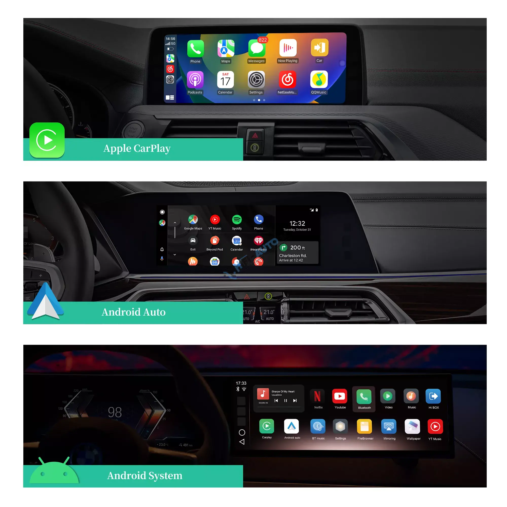 Android Auto + CarPlay + Android pre BMW Idrive ID 6, ID 7, ID 8, ID 8.5, ID 9