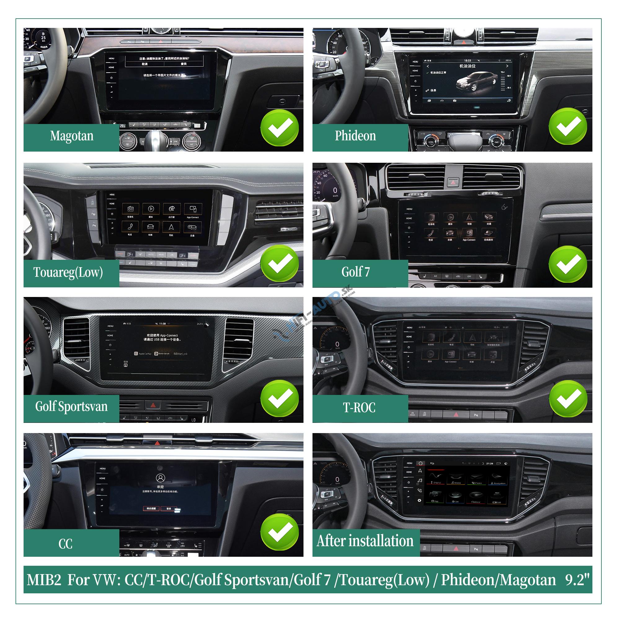 Android Auto + CarPlay + Android pre Volkswagen, Golf 7, Sportsvan, Volkswagen CC, Volkswagen Touareg