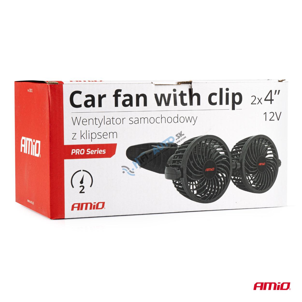 Ventilátor do auta s klipom 2x4" 12V