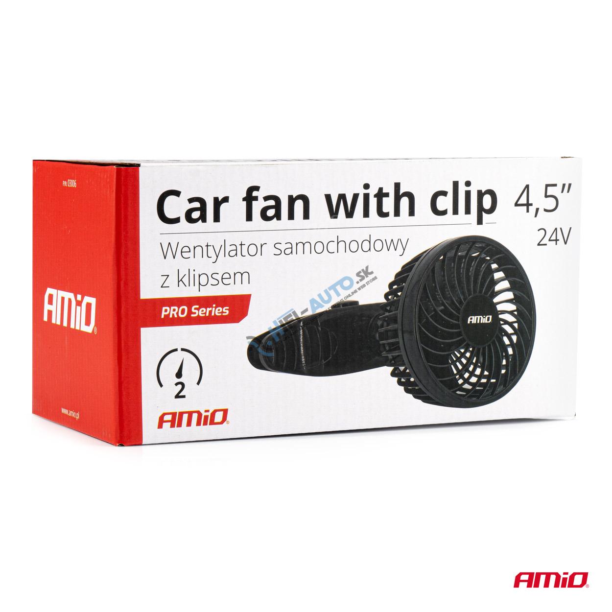 Ventilátor do auta s klipom 4,5" 24V