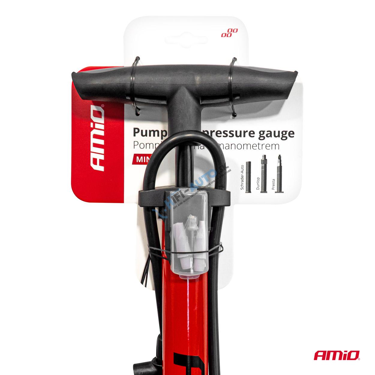 Ručná kovová pumpa s manometrom MINI PU08