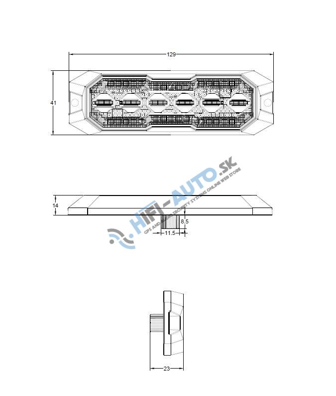 PROFI výstražné/cúvacie LED svetlo, oranžové + biele, 12-24V, ECE R65