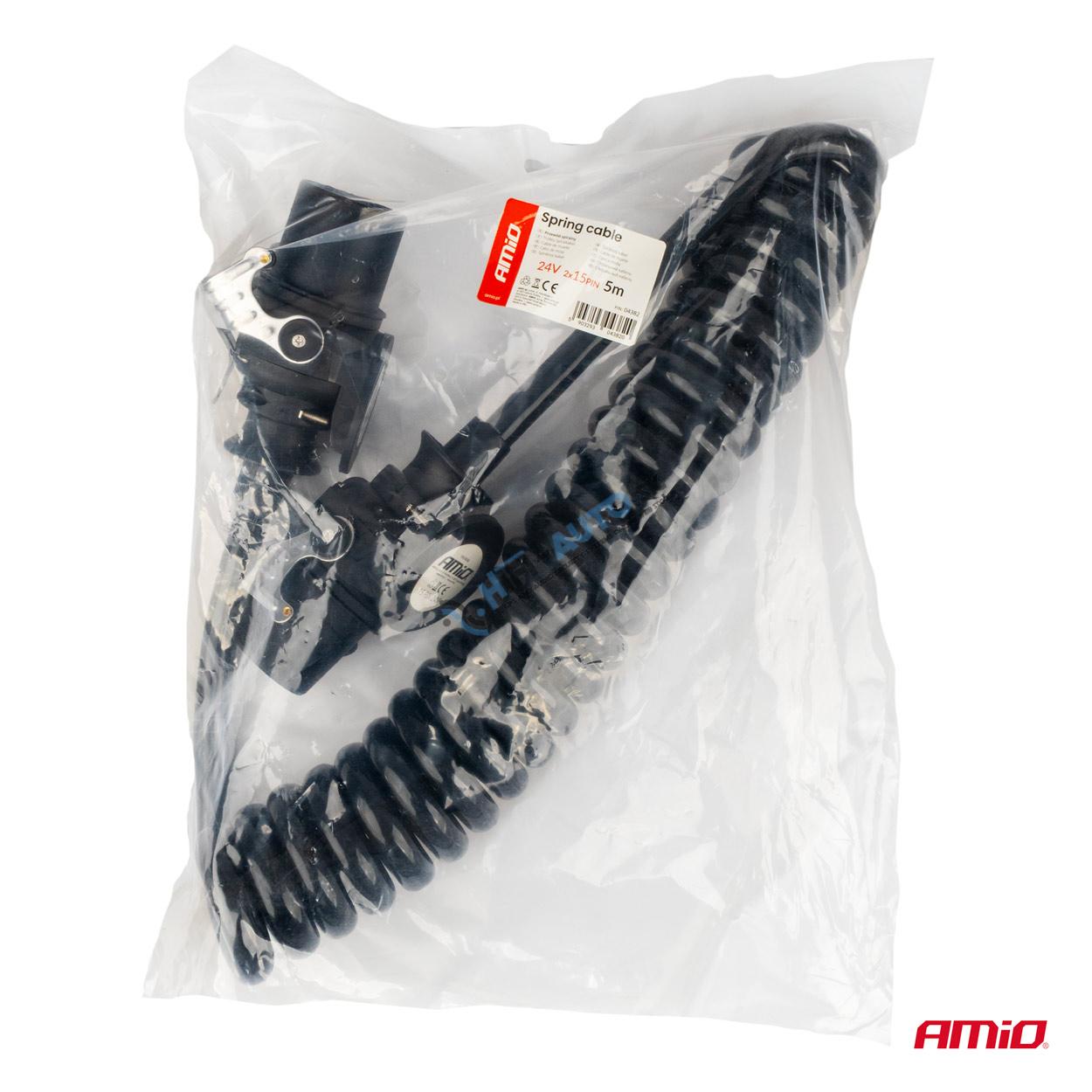 Špirálový kábel TIR 2x 15 PIN 5m 24V