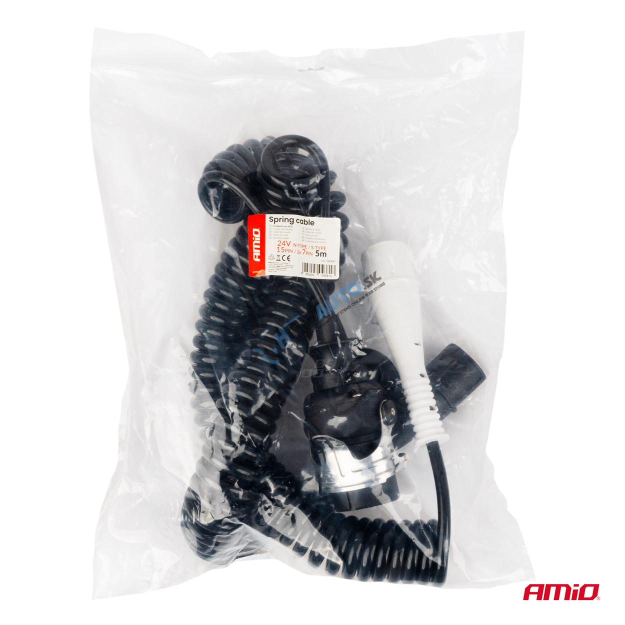 Špirálový kábel TIR 2x 7 PIN 15 PIN typ N/S 5m 24V