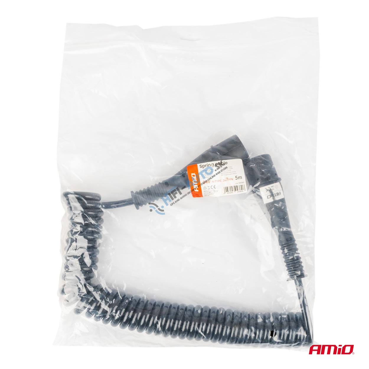 Špirálový kábel TIR 2x 7 PIN typ N 5m 24V
