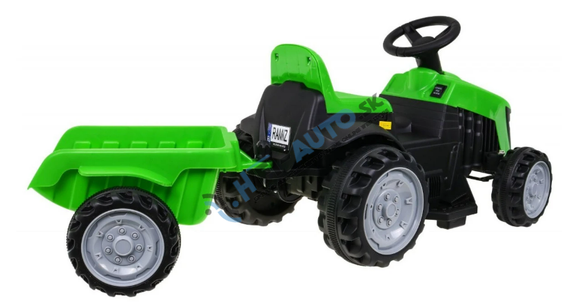 Traktor s prívesom zelený