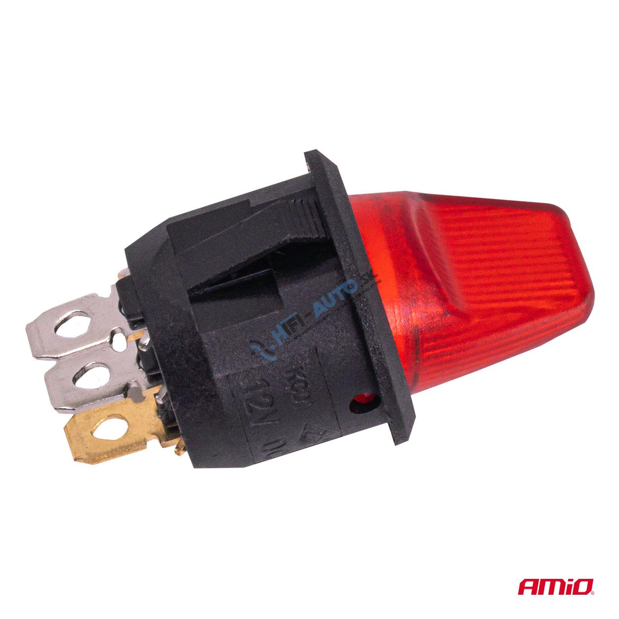 Prepínač s červeným podsvietením 20A 12V