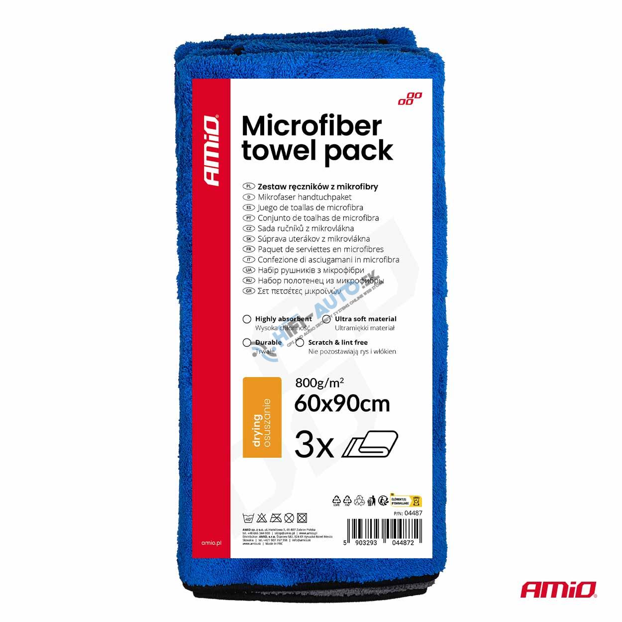 Sada utierok z mikrovlákna 800gsm 60x90cm 3ks
