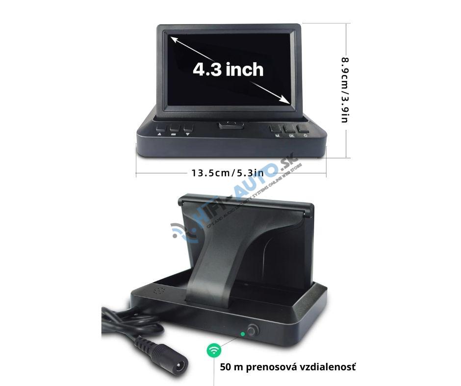 AHD bezdrôtový digitálny kamerový systém 12-36V + 4,3" monitor