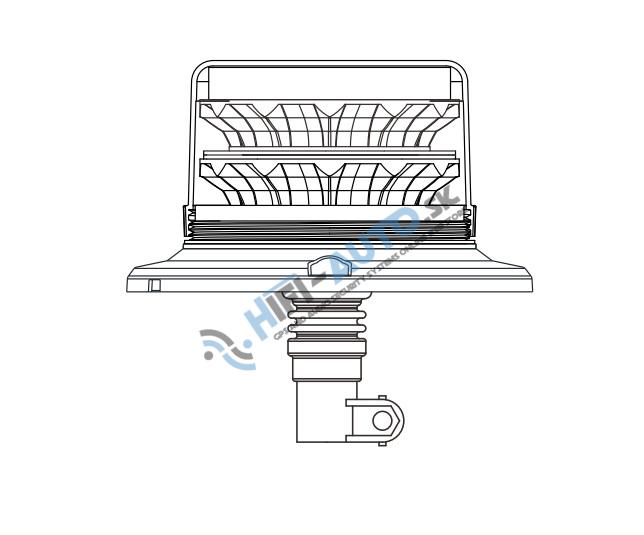 LED maják, 12-24V, 24xLED zelený, na hrot