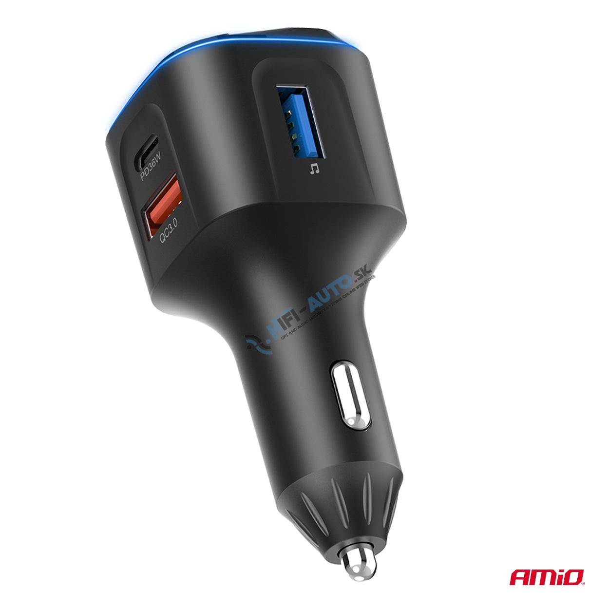 FM transmitter 1×USB-A 2×USB-C 12/24V
