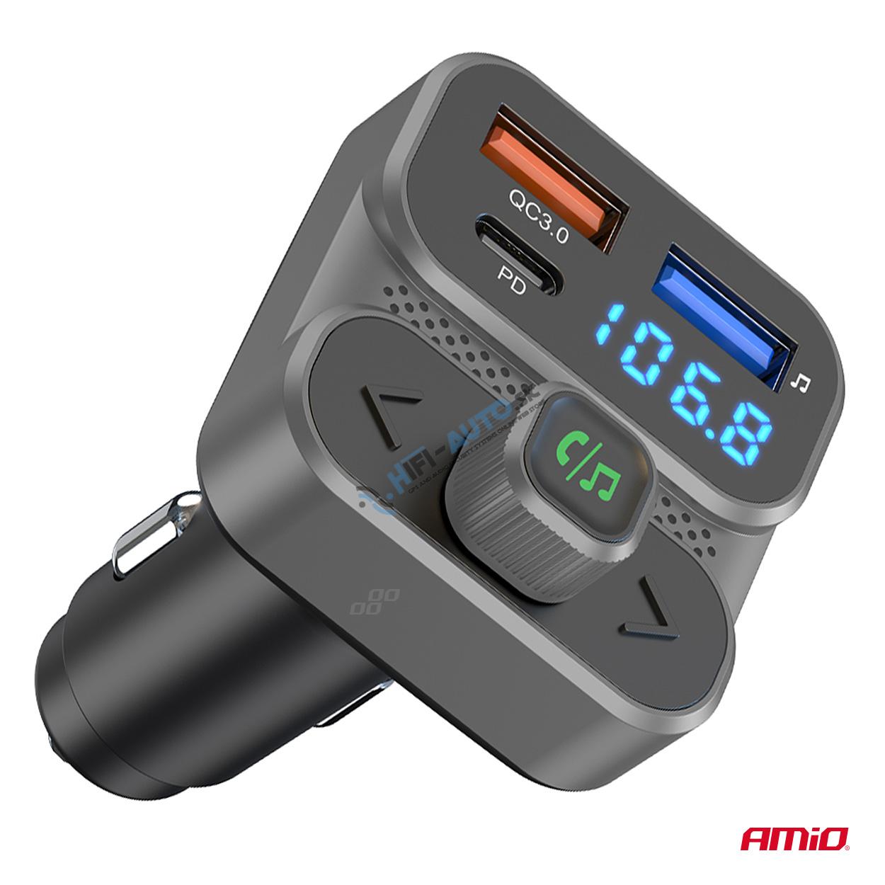 FM transmitter 2×USB-A 1×USB 12V 24V