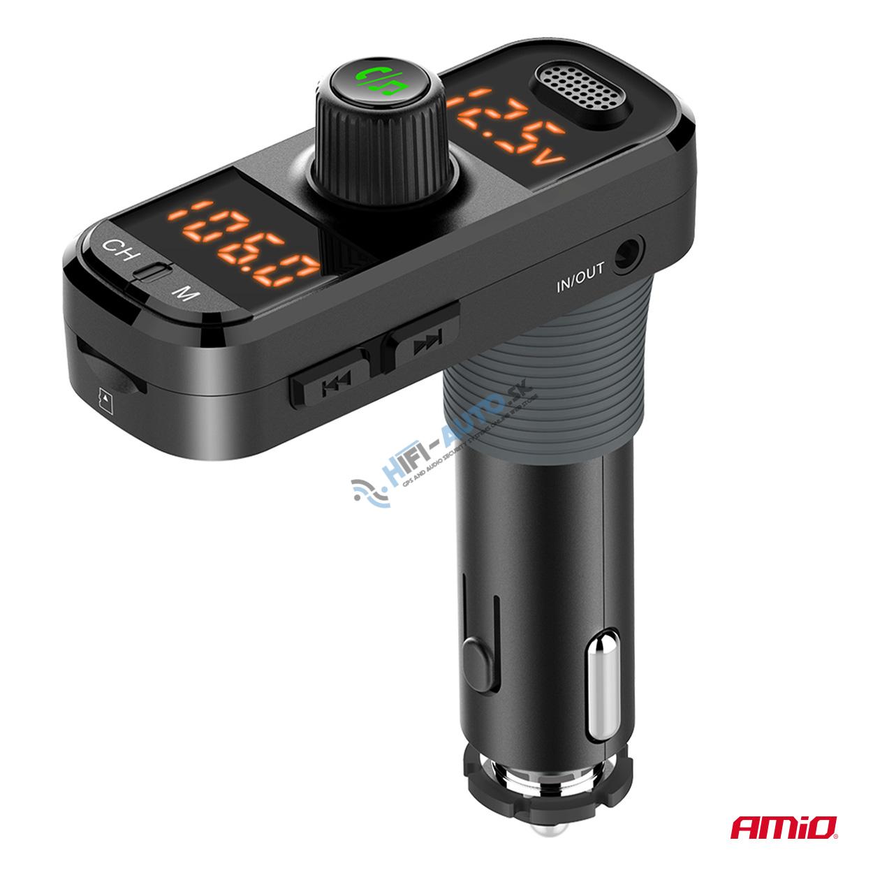 FM transmitter 2×USB-A 1×USB-C mircoSD 12V 24V