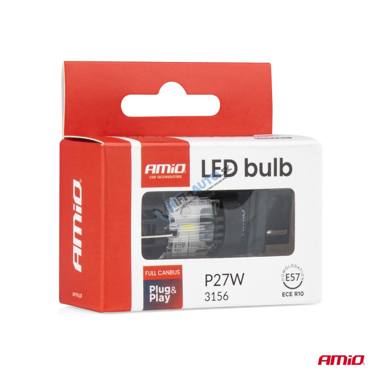 LED žiarovka LumiTec 3156 P27W 12V FULL CANBUS biela 1 ks