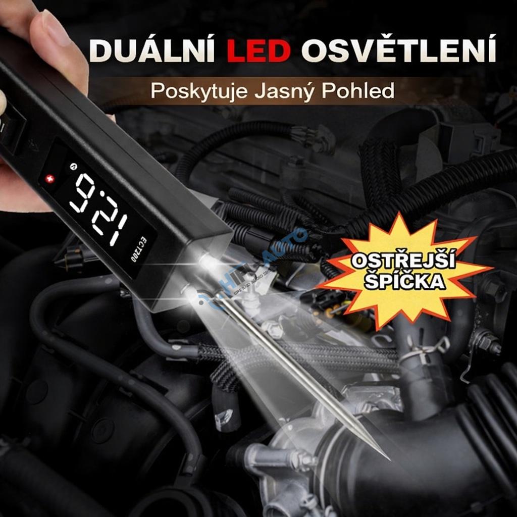 Multifunkčný tester - skúšačka elektrických obvodov auta 12/24V s displejom